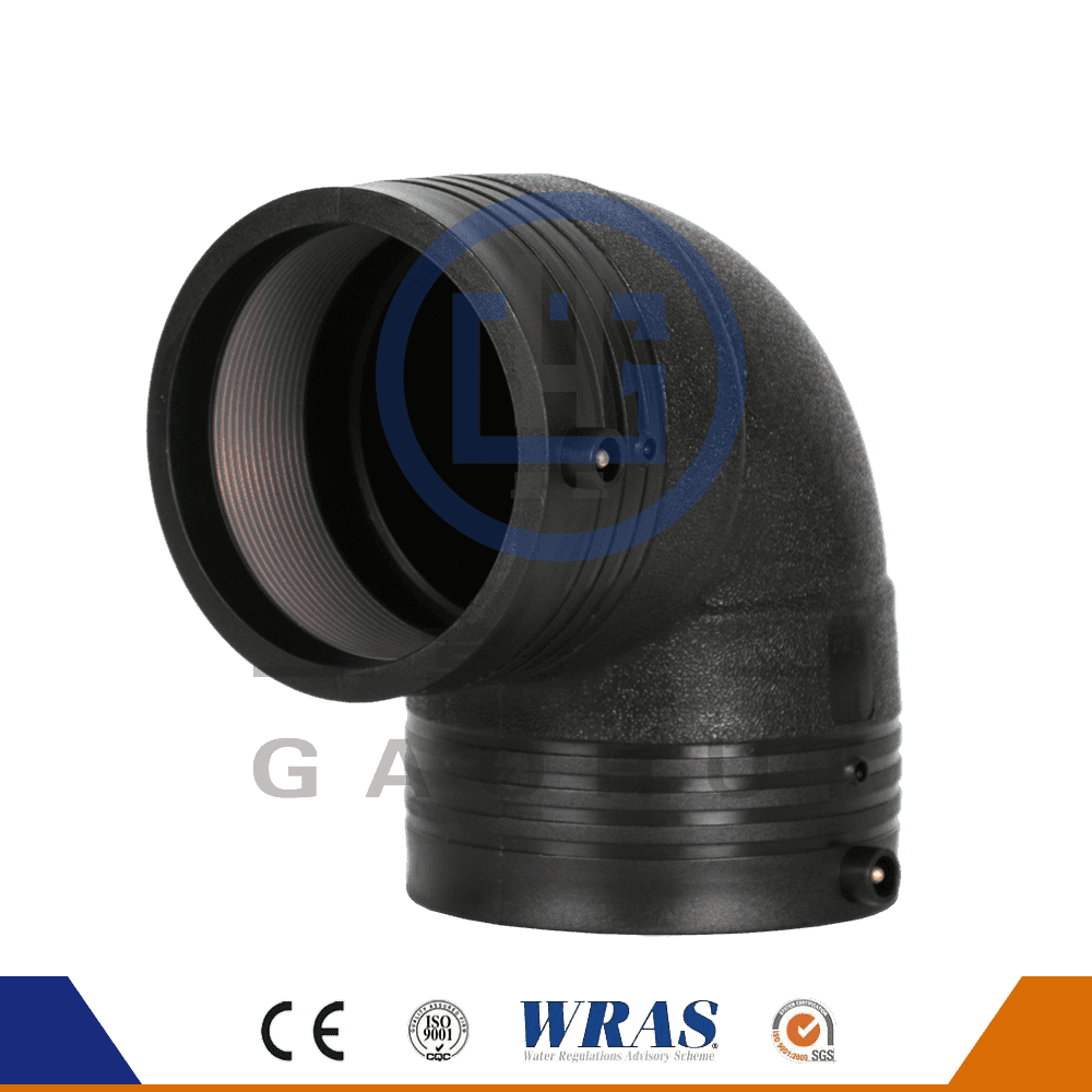 HDPE støbt elektro -fusion 90 graders albue bøjning til vandforsyning HDPE støbt elektro -fusion 90 graders albue bøjning til vandforsyning